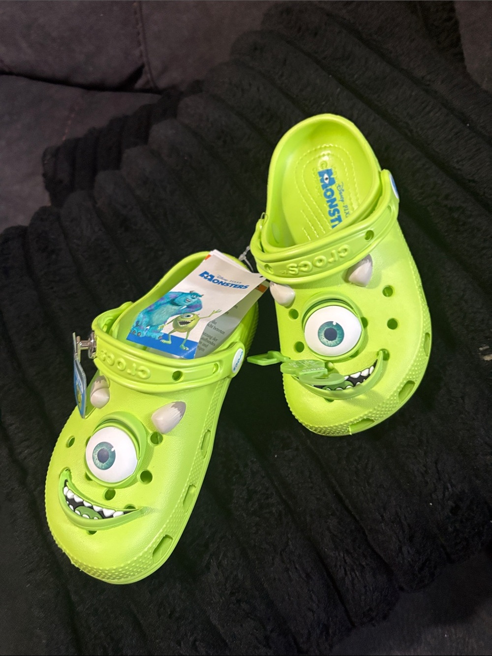 CROCS Kids' Lime Monster Clogs with One-Eye Character